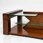 Wood and glass coffee table, 1980s