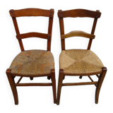 2 chaises paillées anciennes