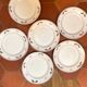 6 pink and green plates in old earthenware from St Amand
