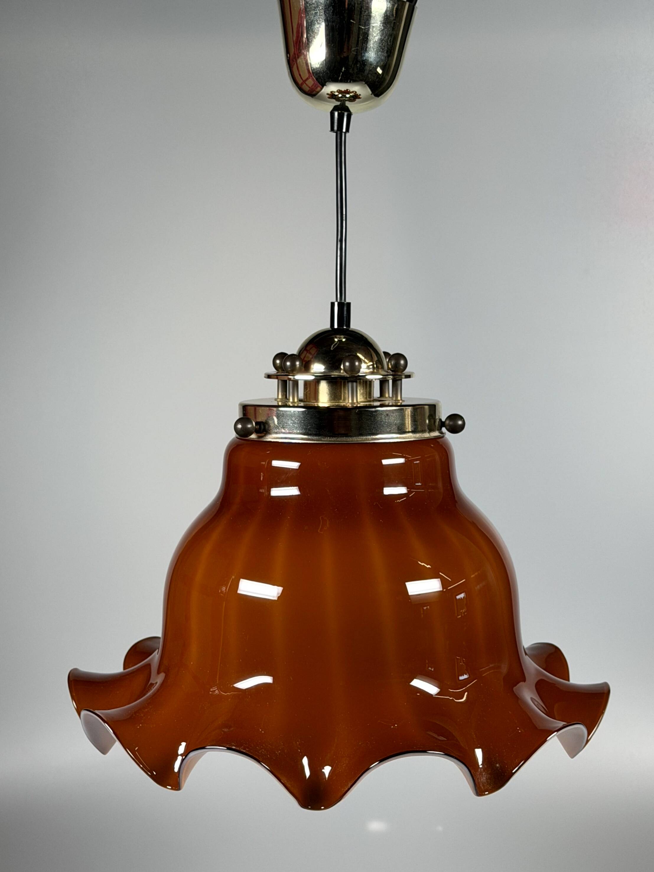 60s 70s Peill & Putzler Germany Ceiling Light Glass Space Age Design