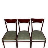 Chaises de salle à manger en bois de hêtre aux tons verts, années 1950