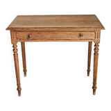 Desk, pine table, turned wooden legs, vintage, 70s