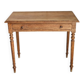 Bureau, table pin, pieds bois tourné, vintage, années 70