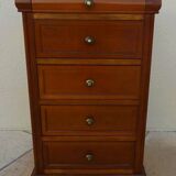 Louis Philippe style chest of drawers with 5 drawers and brass buttons – Very good condition