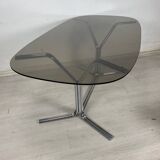 Table verre acier