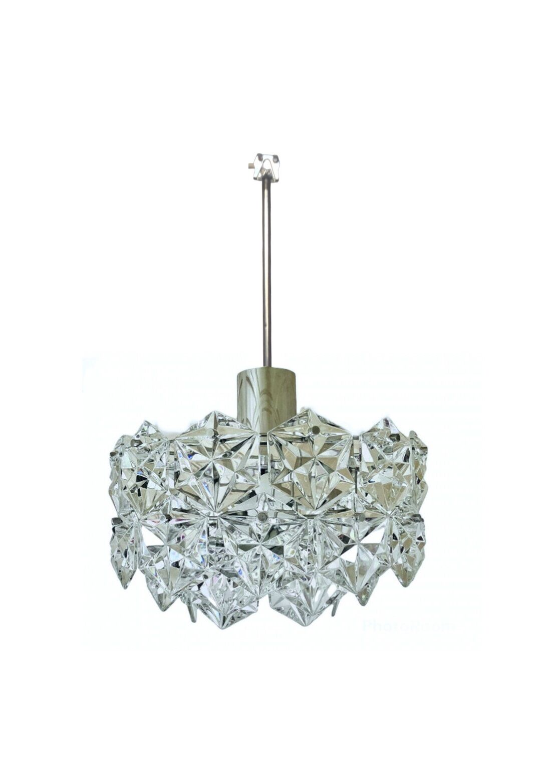 Crystal tassel chandelier lamp Kinkeldey germany 70's