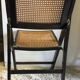 Four folding wooden and canning chairs - 70s