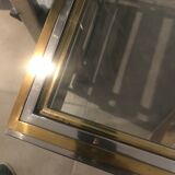Table verre inox et laiton