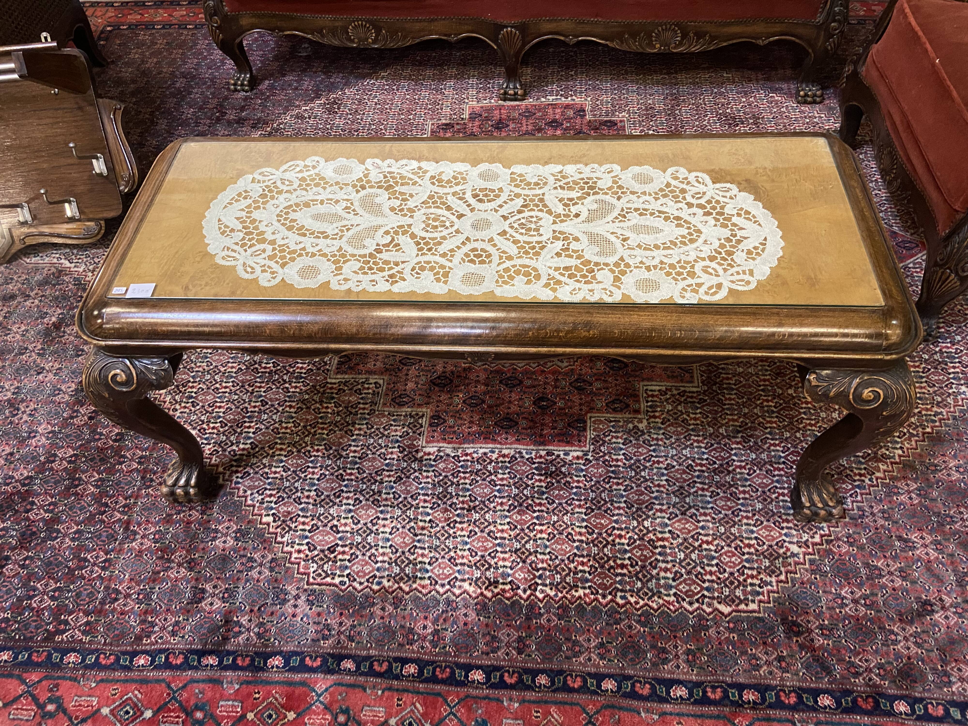 Solid wood and glass table