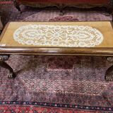 Solid wood and glass table