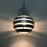 Pair of brushed aluminum Mercury wall lights by Eglo 90s