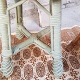 Khaki rattan stool