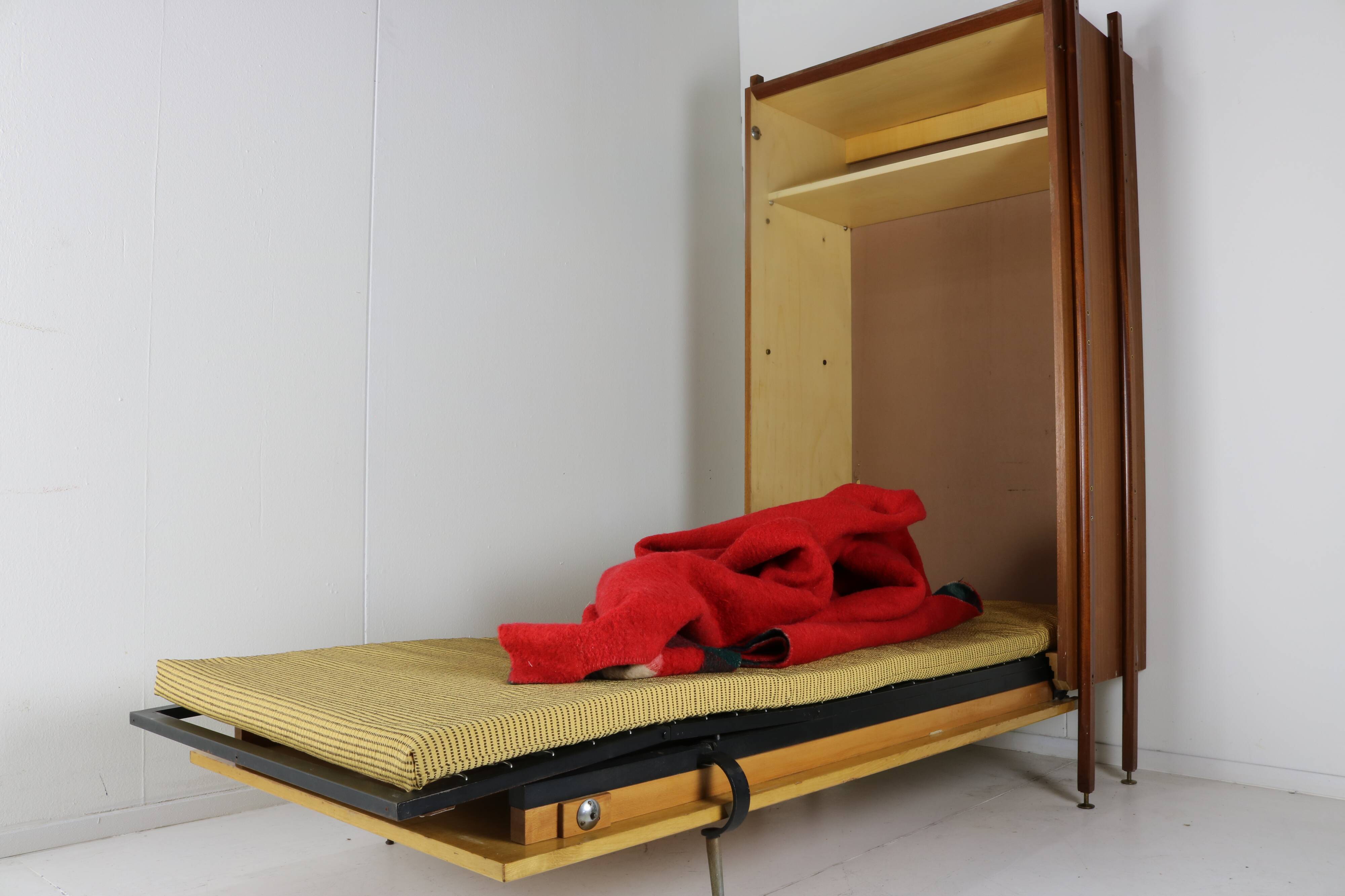 Ingenious sixties wall bed cabinet by C. Princic Gorizia Italy