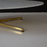 Coffee table by Michel Kin for Arflex in marble and brass