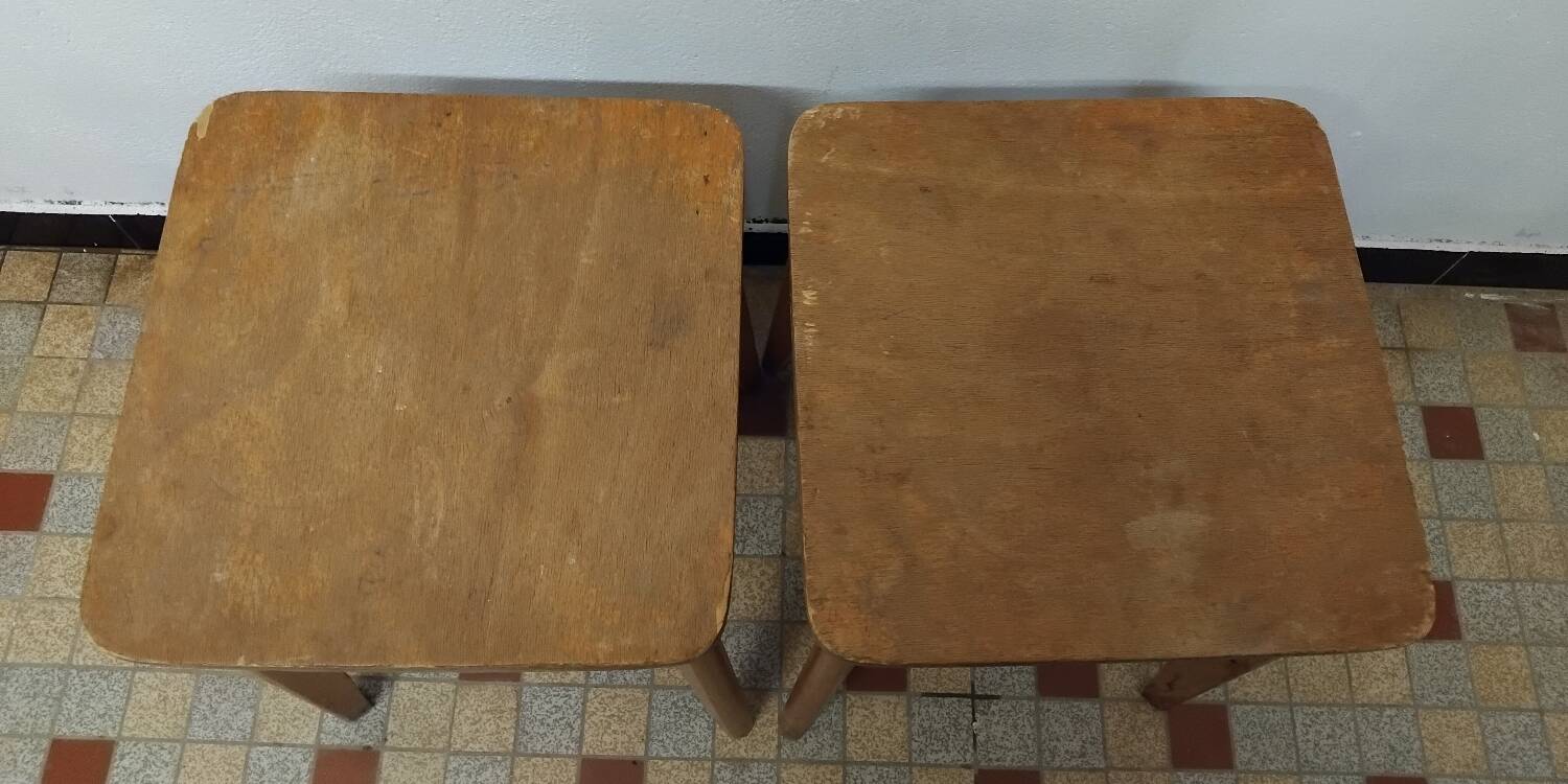 Pair of wooden stools