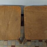 Paire de tabourets en bois