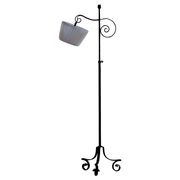 20th-century wrought iron floor lamp with swirling detail, Danish Art Deco.
