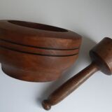 Wooden mortar and pestle