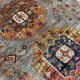 Tapis de couloir Serapi Kazak en laine nouée à la main, motif géométrique tribal, 300 x 84 cm