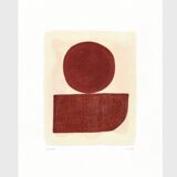 Painting duo - Tea and Infini - abstract illustration - Dark terracotta - signed eawy