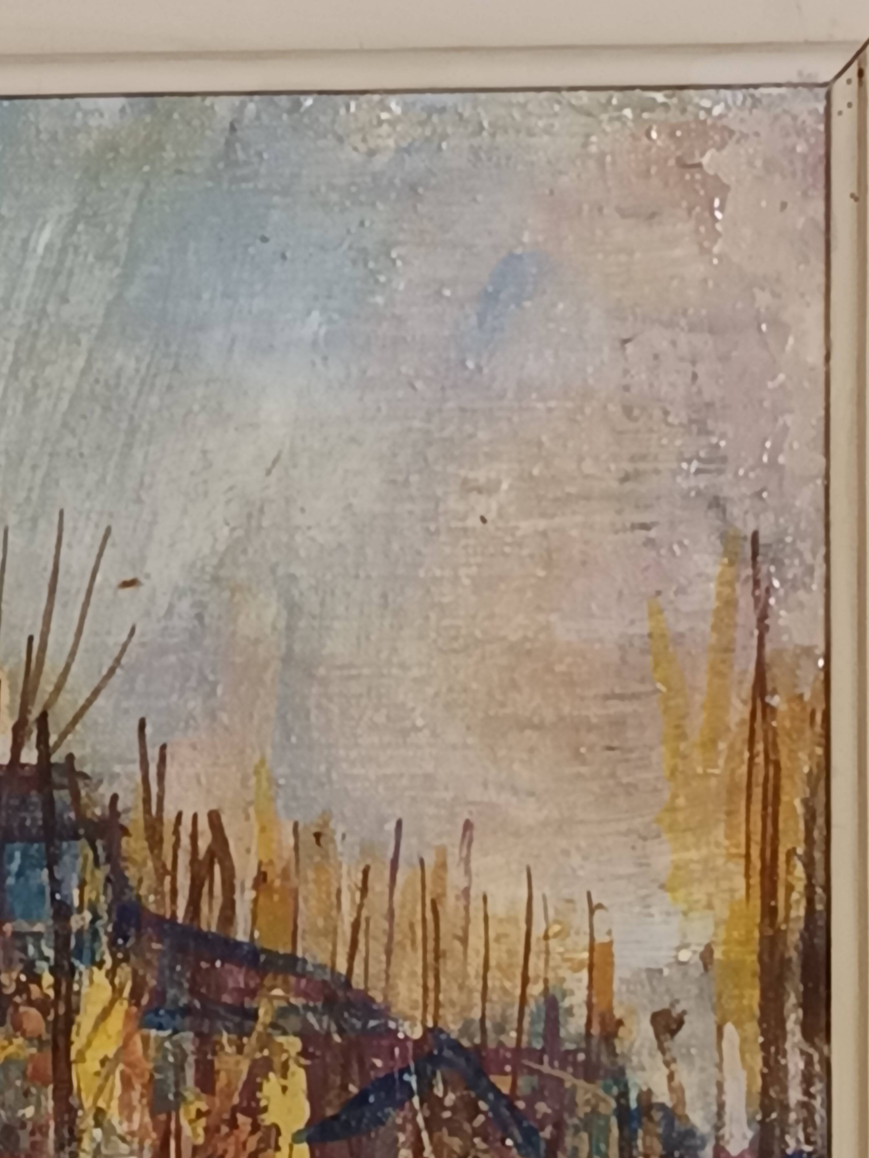 oil on canvas signed César Belotti (1914-1995) village autumn period