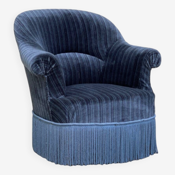 Jean blue velvet toad armchair