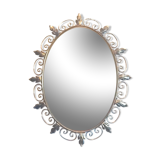 Deknudt 60s gold brass oval mirror- 65x50cm