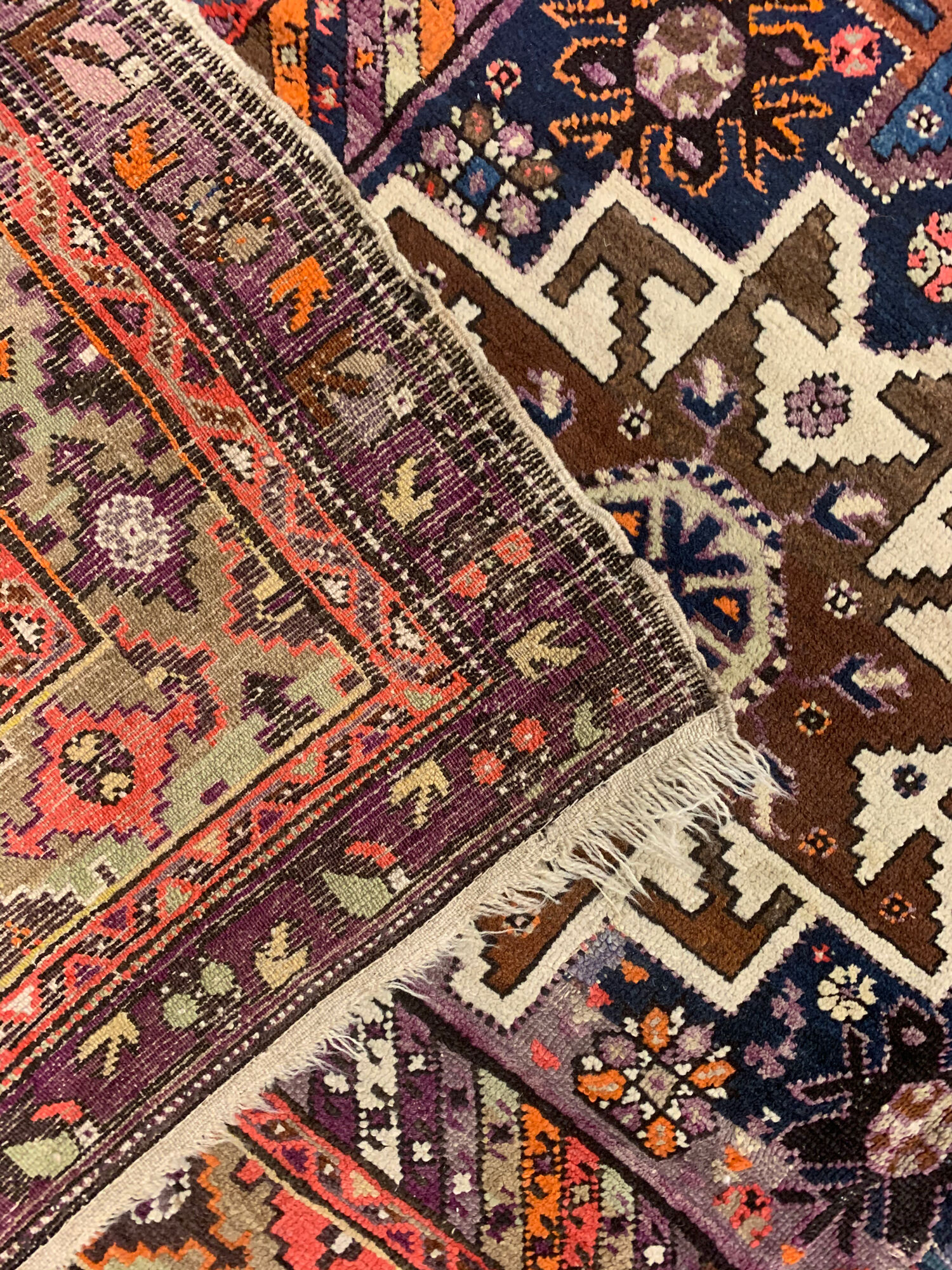 Antique Caucasian Star Kazak Rug- 190x355cm