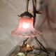 Lampe laiton  aux    libelules   art nouveau ,style majorelle   ,muller et frere,45x30  avec tulipe