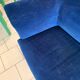 English Velvet Sofa, Blue, Circa 1950s Vintage