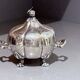 Antique Decorative Caviar Dish Caviar Serving, Silver Quadruple Plate Lid, Spoon