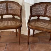 pair of Napoleon III Louis XVI style office chairs