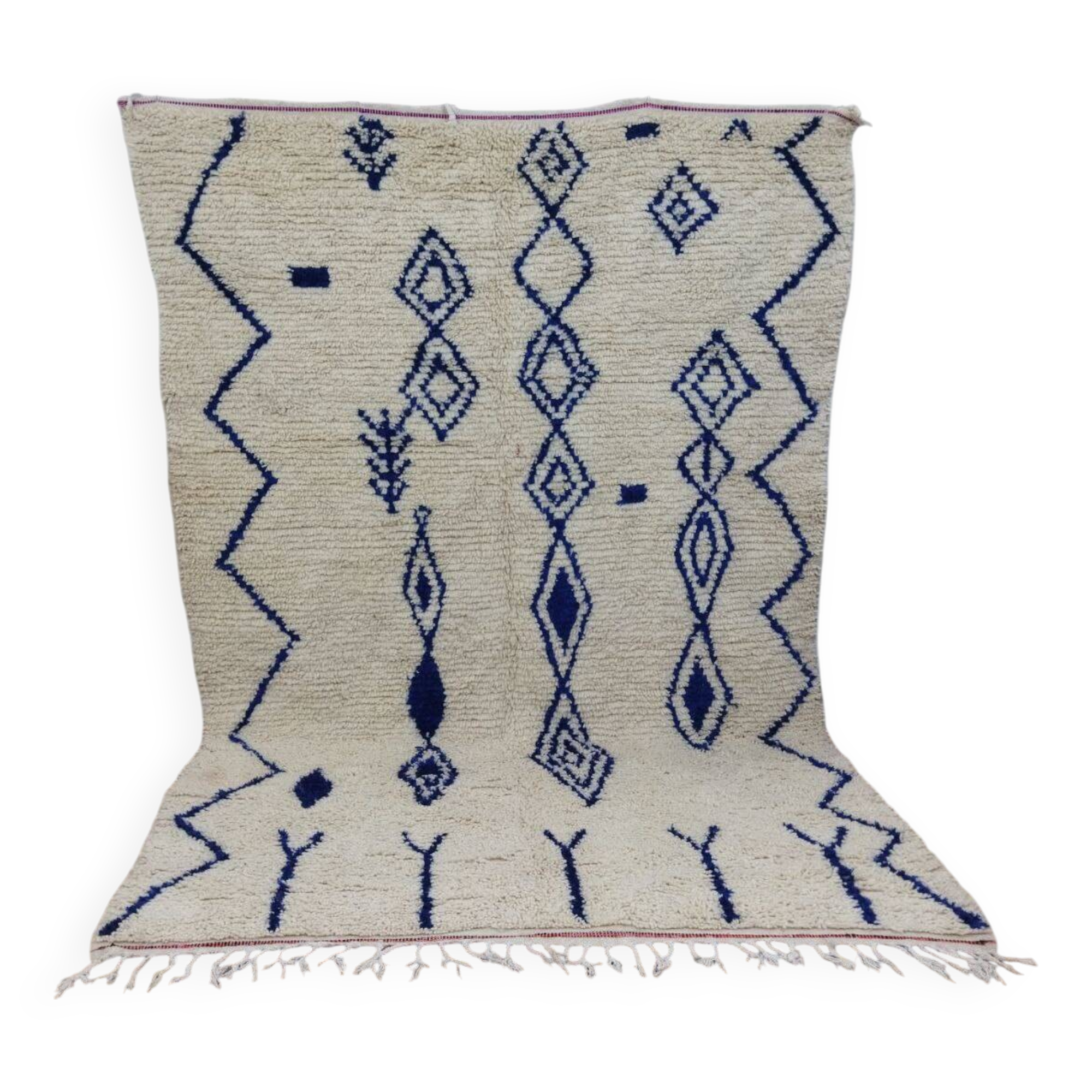 Azilal Vintage Rug 276x180 cm - Blue Geometric Patterns