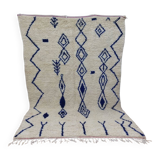 Azilal Vintage Rug 276x180 cm - Blue Geometric Patterns