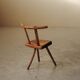 Small alpine chair in solid pine, folk art, early 20th century.