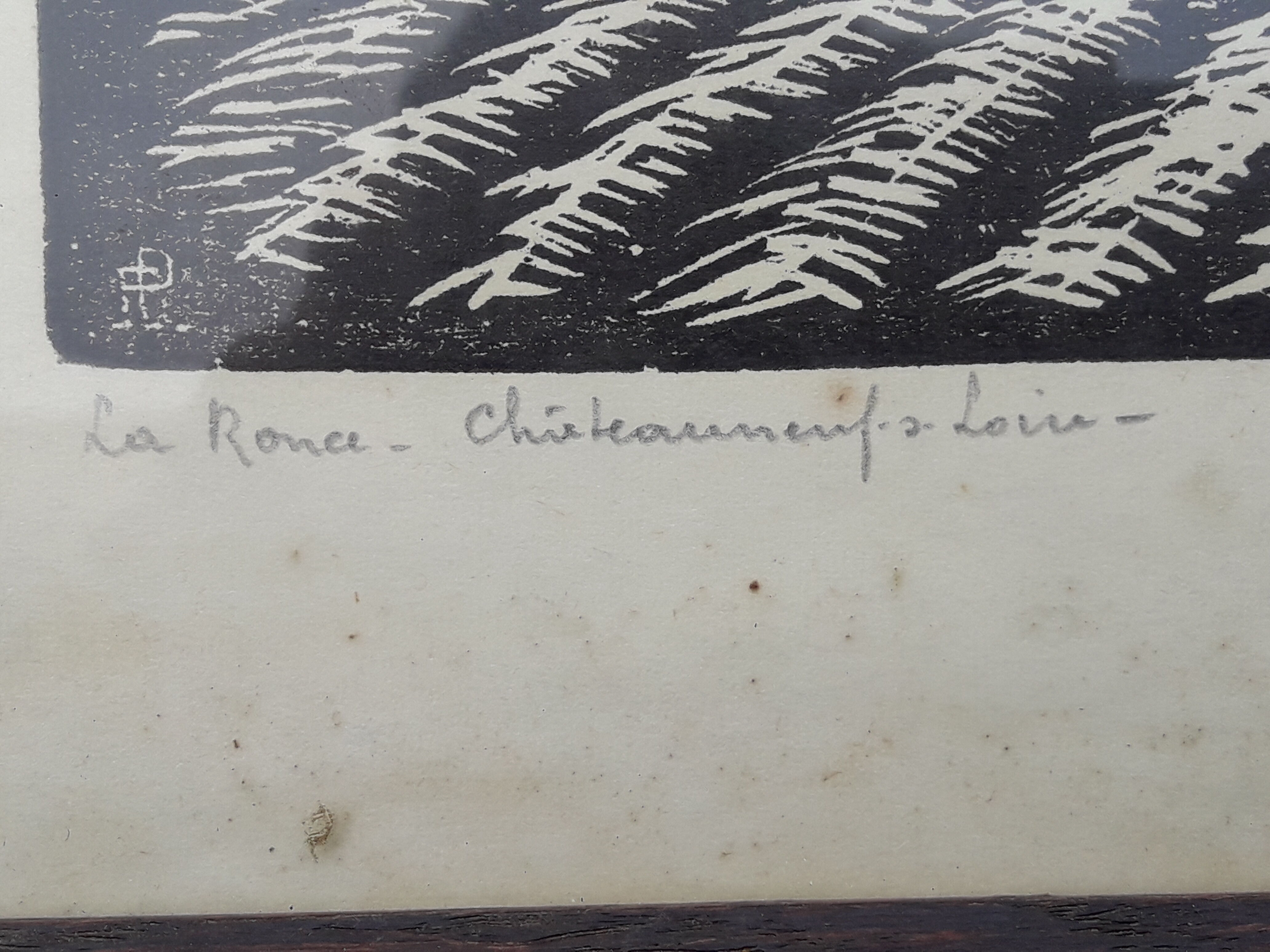 Poster framed and signed Pasquet La bramble Châteauneuf on Loire 34 x 25 cm