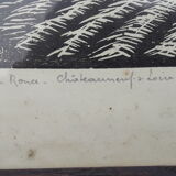 Poster framed and signed Pasquet La bramble Châteauneuf on Loire 34 x 25 cm