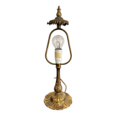 Antique Bouillotte Table Lamp Brass Chiseled Louis XVI Style