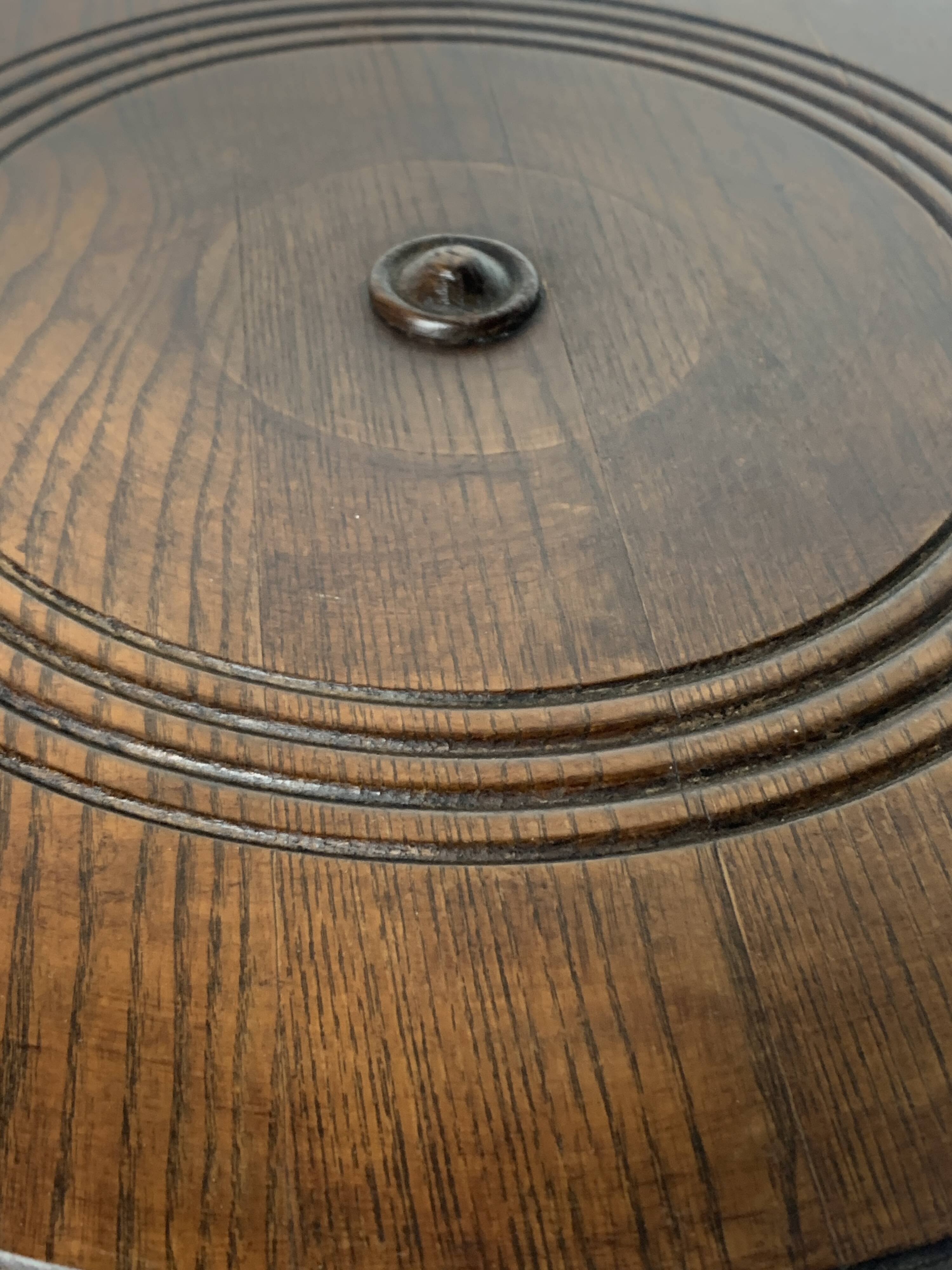 Brutalist French Wood Turned Wine Press Side Table in the style of Charles Dudouyt, France, 1940s