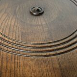 Brutalist French Wood Turned Wine Press Side Table in the style of Charles Dudouyt, France, 1940s