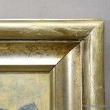 Biedermeier painting of a European alpine village, late 19th century.