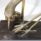Lampe de table model Ibis laiton vintage 1970