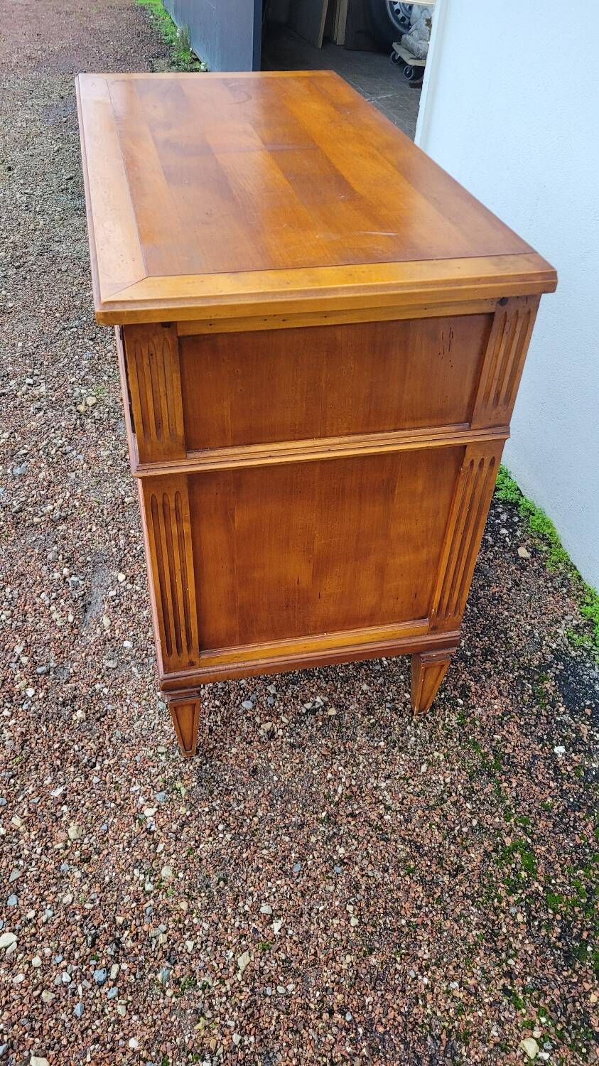 Louis xvi style chest of drawers in cherry wood 3 drawers