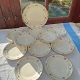 Set 10 flat plates and St Amand dish