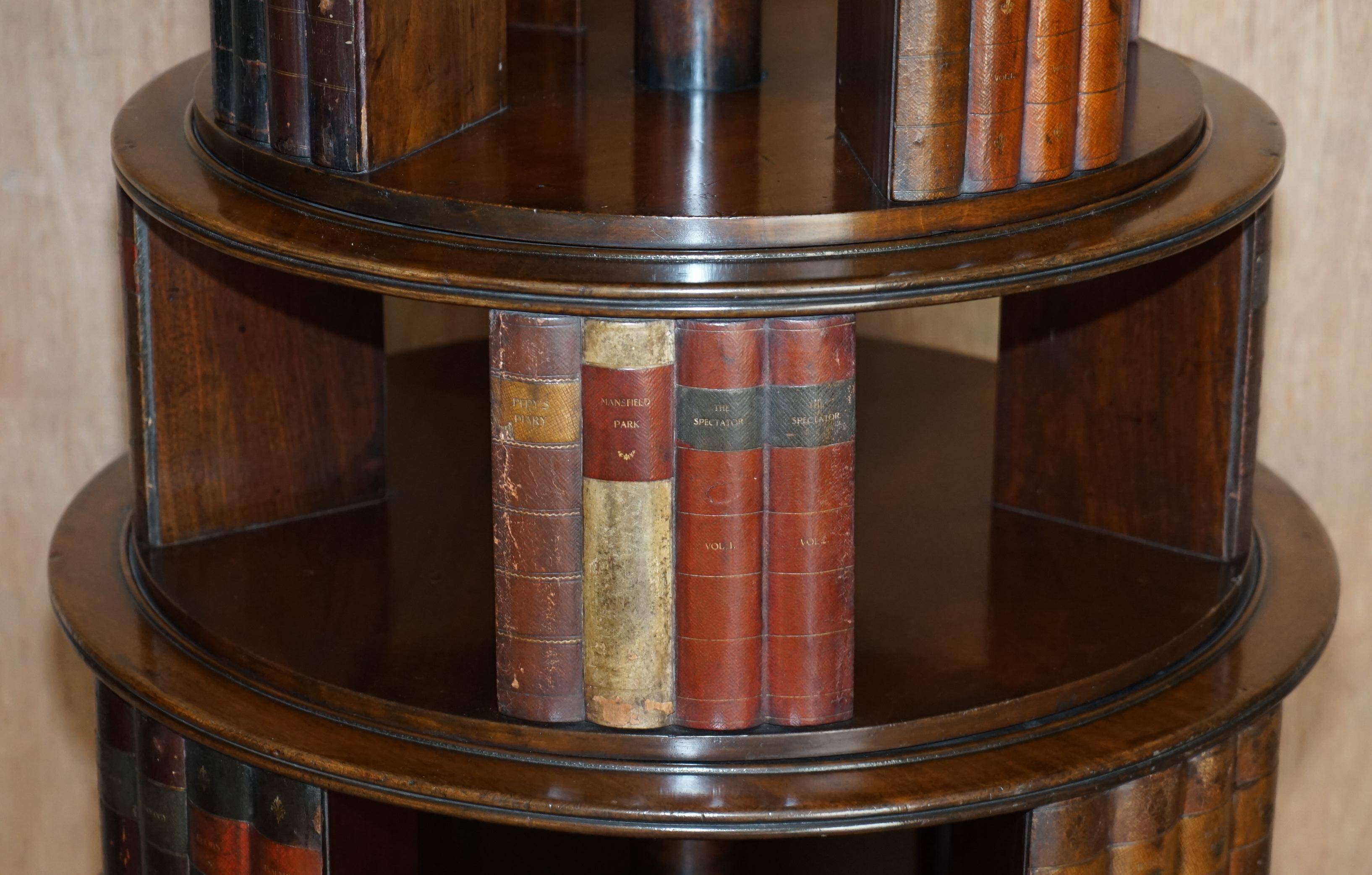 Restored hardwood revolving library circa 1810 Regency