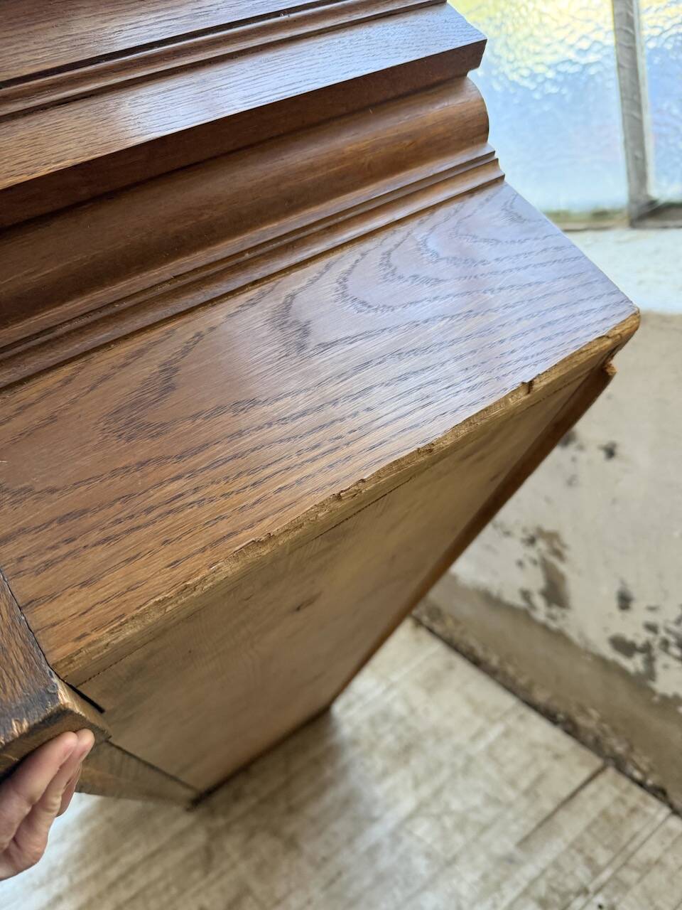 Antique XL Napoleonic oak glass bookcase, 19th century