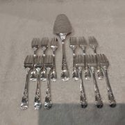 Frionnet rocaille silver metal cake forks 12 cake forks