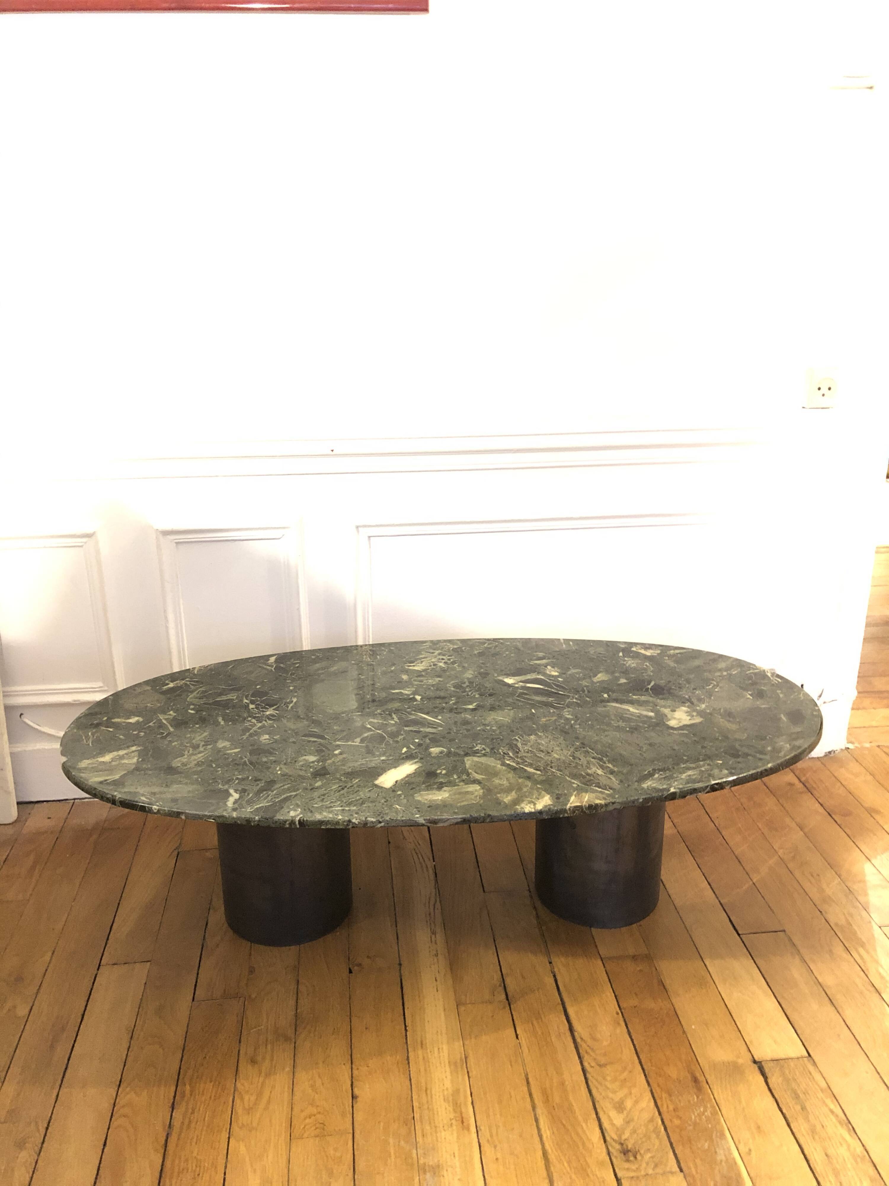 Marble and metal coffee table