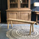 Handmade bench, wood and water hyacinth
