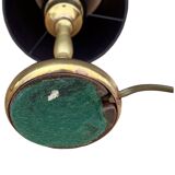 Brass night lamp, table lamp with lampshade, Germany, 1970s.